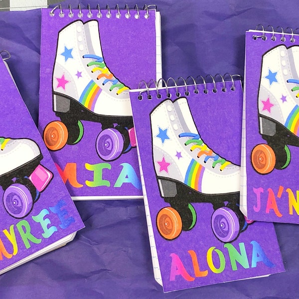 Roller Skate Custom Notebook, 80s Birthday Party Favor, Retro Favors,