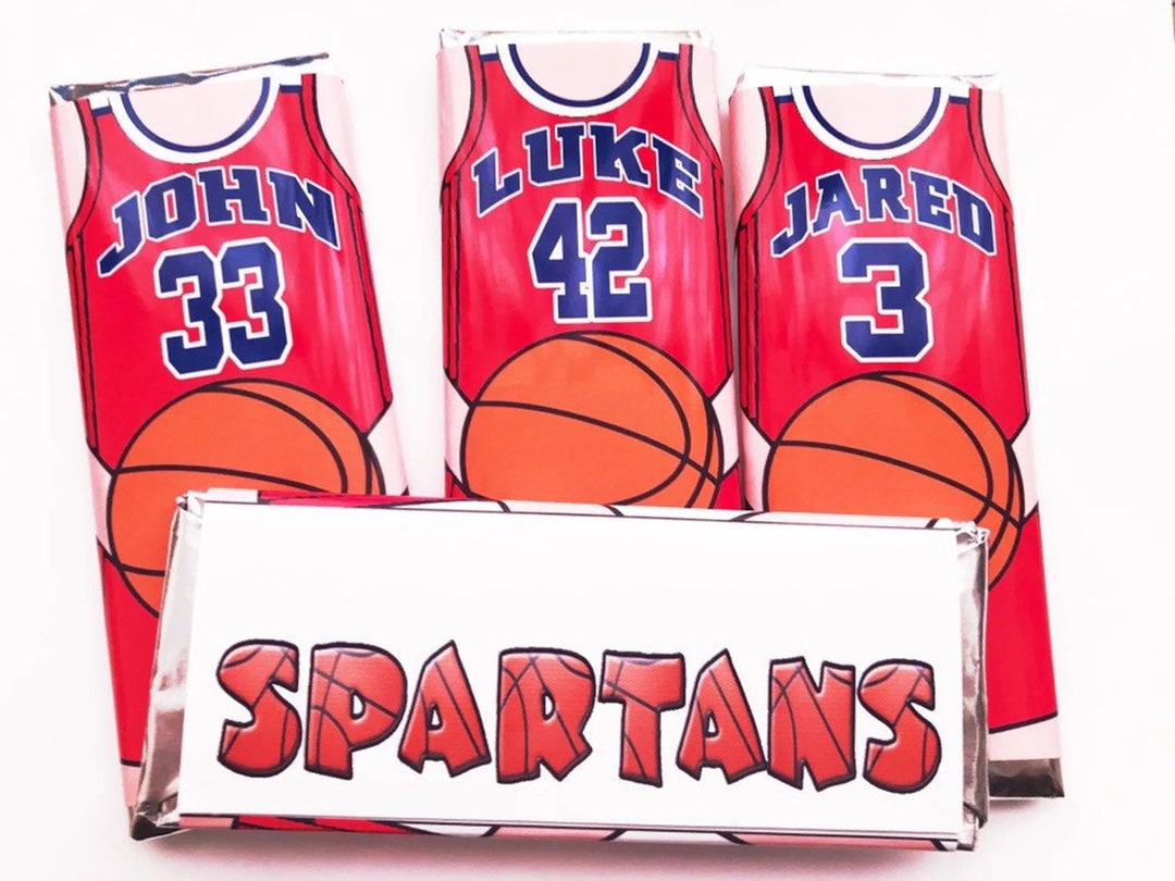 Custom Basketball Candy Bar Wrapper, Basketball Party Favor, Sports