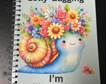 Sarcastic Snail Notebook, Funny 90s meme, Garden Snail Girls Snail Journal, Snail Lover Women Snail Note book, Gardener Journal, Funny Snail