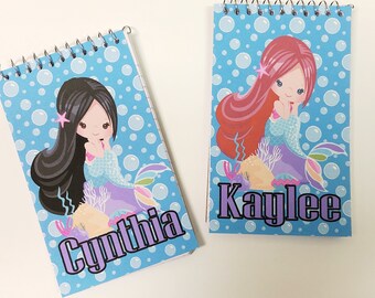 Mermaid Birthday Party Favor, Personalized Notebook, Little Mermaid, Mermaid Party, Disney Party Favor, Mermaid Notebook