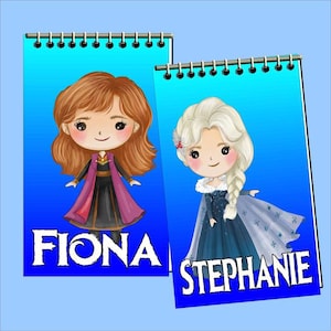 Ice Princess party favor, frozen personalized notebook, Ice Queen party favor, Sisters party favor
