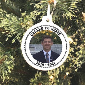 LDS Missionary Christmas Ornament, Mission Christmas ornament, photo ornament