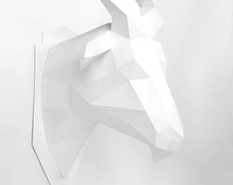 Kopf, Kopf des Tieres, low-Poly, DIY, Ziegenkopf, Papermodel