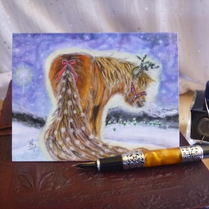 Weihnachtskarte mit einem Druck meines Originalgemäldes Rubinrotlegs, Notizkarte, Dankeschön, Weihnachtskarten