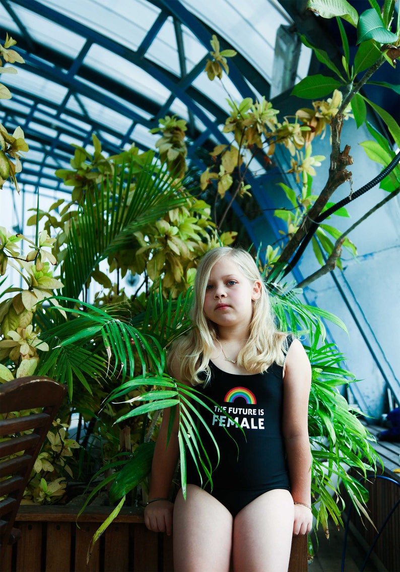 Girls black swimsuit Kids One piece bathing suit Girls | Etsy