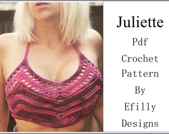 Juliette Halter Crochet Top Pattern: Festival Bralette (PDF Download)