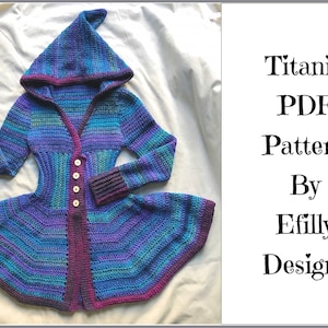 MOTIF au crochet, PDF, veste Titania Pixie, 4 TAILLES, manteau adulte fée des fées, pull à capuche Woodland au crochet pour femme, bohème, elfique, hippie,