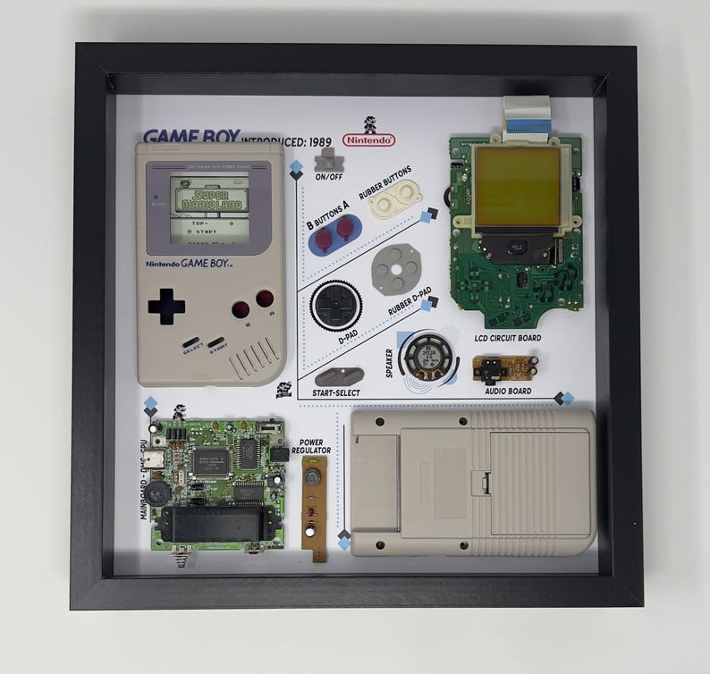 Framed Gameboy Disassembly Art. Teardown Display in Recessed Frame ...