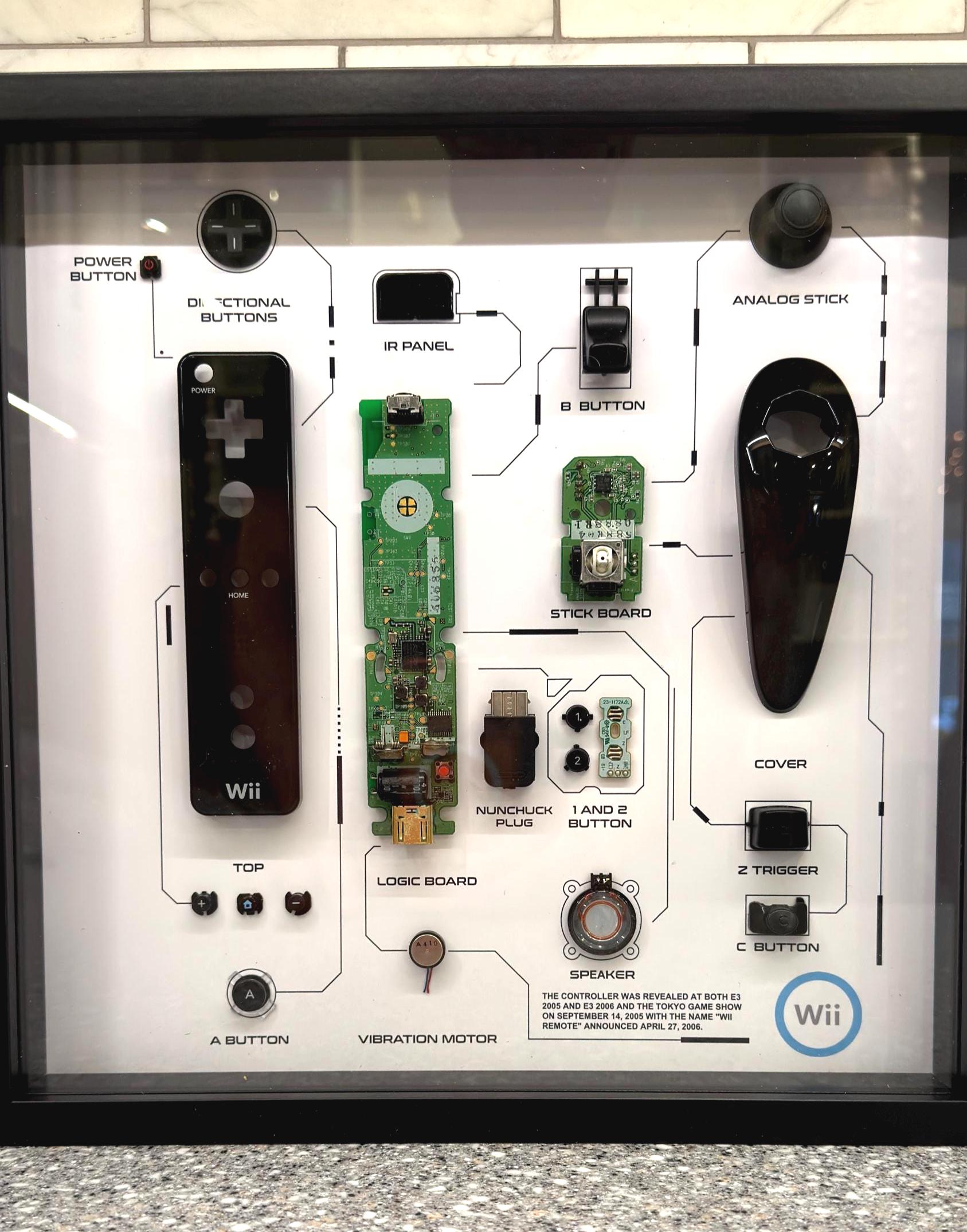 Framed Nintendo Wii Disassembled Teardown Wall Art. Teardown