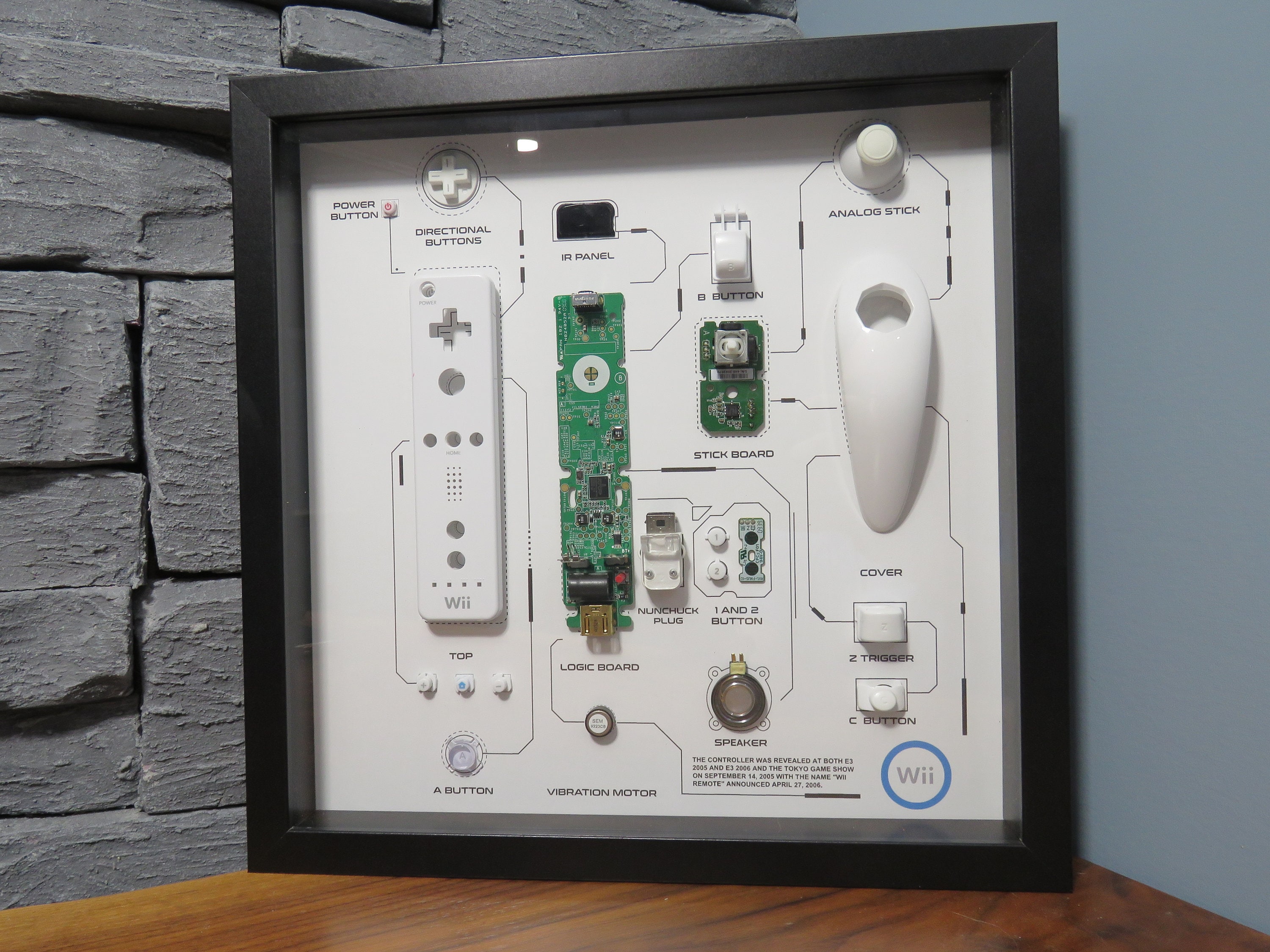 Framed Nintendo Wii Disassembled Teardown Wall Art. Teardown