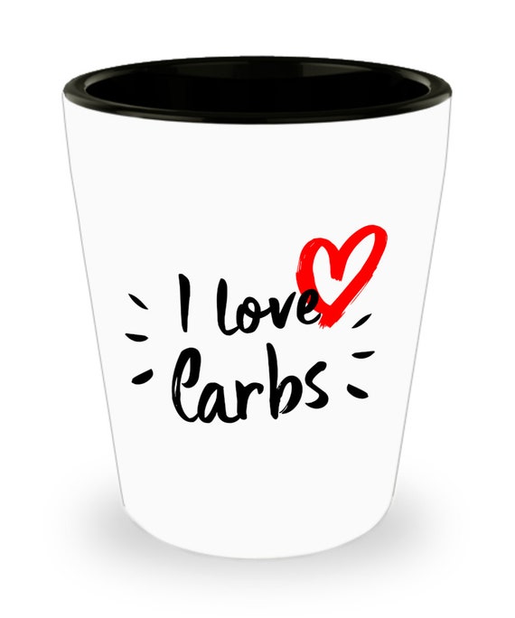 I Love Carbs Shot Glasses - No Carb Gag Gifts - Low Carb Gift Ideas