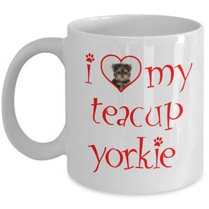 Teacup Yorkie Mug - Funny Coffee Cup - Thank You Basket Gifts for Christmas Birthday Anniversary