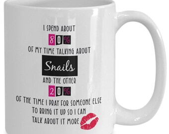 Slak koffiemok, slak geschenken, slak charme, cadeau voor slak, slak pluche mollig, grappige slak geschenken, slak minnaar cadeau, slak felicitatie...