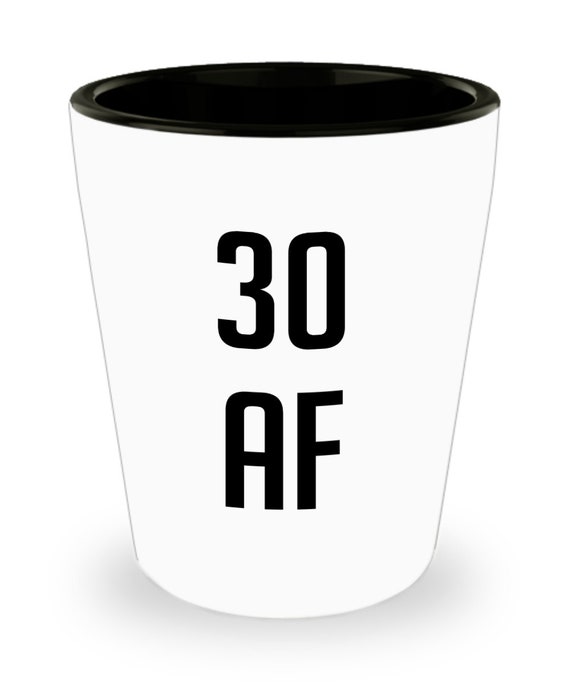 30 AF Shot Glass  Novelty Ceramic Glasses for Beverages  Gift for  Anniversary and Birthday Parties - Microwave and Dishwasher Safe - Etsy