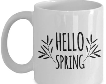BEPERKTE VERKOOP Hallo lente, Hallo lente mok, lente mok, lente koffiemok