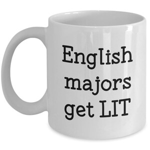 Literary Pun Mug - English Majors Get LIT - Funny Tea Hot Cocoa Coffee Cup - Novelty Birthday Christmas Gag Gifts Idea