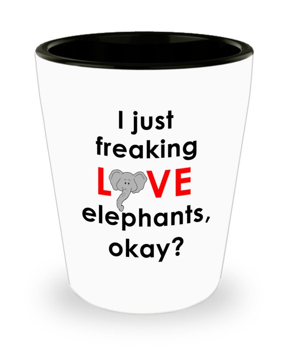 I Love Elephants Shot Glass