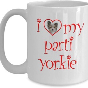 Taza de Parti Yorkie - Taza de café divertida - Regalos de la cesta de agradecimiento para el aniversario de cumpleaños de Navidad