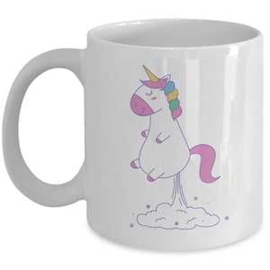 Taza de Unicornio con Pedos - Divertida Taza de Café - Regalos de Cesta de Agradecimiento para Navidad, Cumpleaños y Aniversario