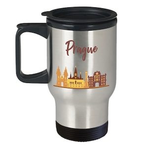 Prague Travel Mug - Funny Tea Hot Insulated Tumbler - Novelty Birthday Christmas Anniversary Gag Gifts Idea