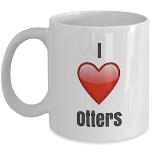 Ik hou van otters, otter mok, otter koffiemok, otter geschenken