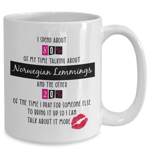 Norwegian lemmings Coffee Mug – Hot Cocoa Ceramic Coffee Mug – Novelty Coffee Cup for Christmas and Anniversary Gift – Tea Mug with Handle