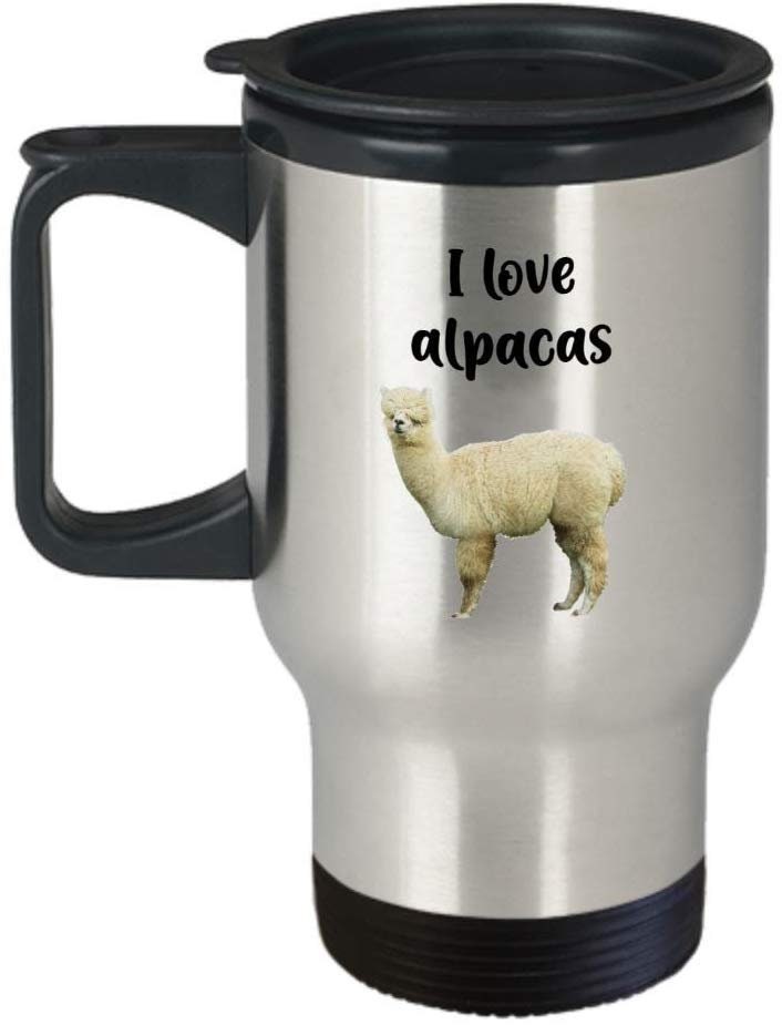 I Love Alpacas Travel Mug - Funny Insulated Tumbler - Thank You Basket  Gifts for Christmas Birthday Anniversary