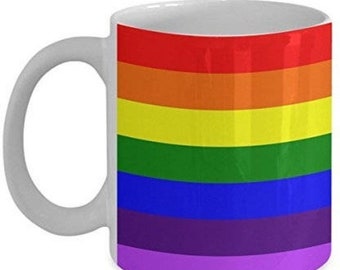LIMITED SALE Rainbow Coffee Mug - Rainbow Flag Mug - Rainbow Mug