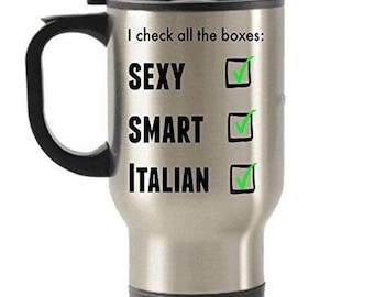 LIMITED SALE Italian Travel mug, Italian Coffee mug, Italian  Gifts, Stainless Steel Mug
