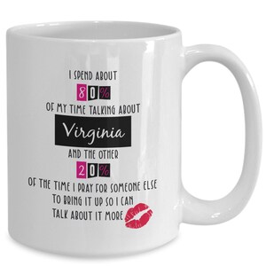 Virginia coffee mug, virginia gift, valentine gift for virginia, virginia coffee cup, virginia state, gift for virginia, birthday christm...