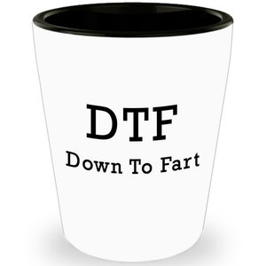 DTF Down To Fart Shot Glass - Novelty Birthday Christmas Anniversary Gag Gifts Idea