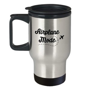 Airplaine Mode Travel Mug - Funny Insulated Tumbler - Thank You Basket Gifts for Christmas Birthday Anniversary