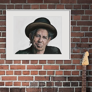 KEITH RICHARDS - Print, Illustration, The Rolling Stones, Music Poster, Artwork, Digital Download, Digital Art, Rock Art Poster, Music Decor