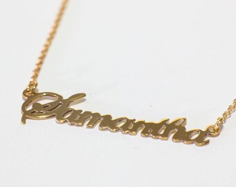 Carrie name necklace 14k gold Carrie font necklace 14k gold carrie bradshaw necklace
