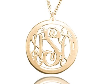 14k gold monogram necklace monogrammed necklace gold monogram necklace circle monogram necklace monogram fonts necklace monogrammed gift
