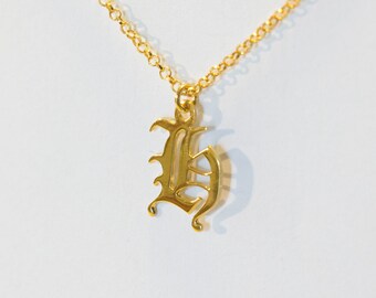 Letter H Old English Writing Gold Plated Old English Font