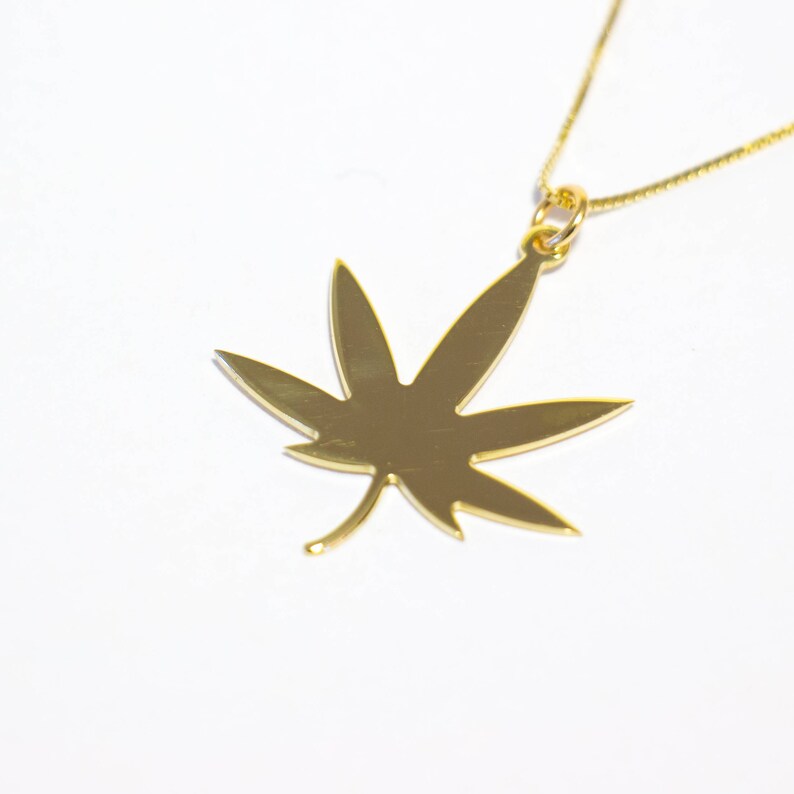 14k Gold Pot Leaf Necklace Charm Pendant Cans Grass - Gold Pot Leaf Pendant 14k Gold Pot Leaf Necklace Charm Pendant Cans Grass - Gold Pot Leaf Pendant