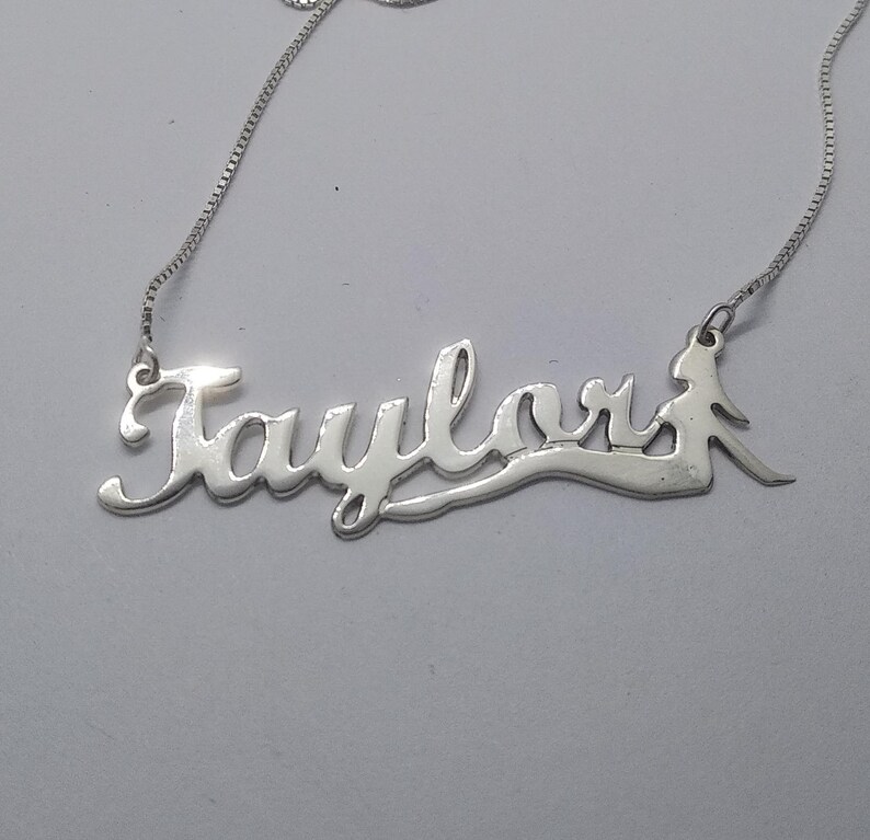 Taylor Personalized Name Necklace Little Mermaid Name Necklace Personalized Any Name Mermaid Necklace Sterling Silver Gift for Her Taylor