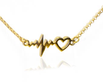 gold heartbeat necklace gold heartbeat necklace