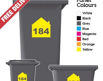 Wheelie Bin Sticker Numbers House Style