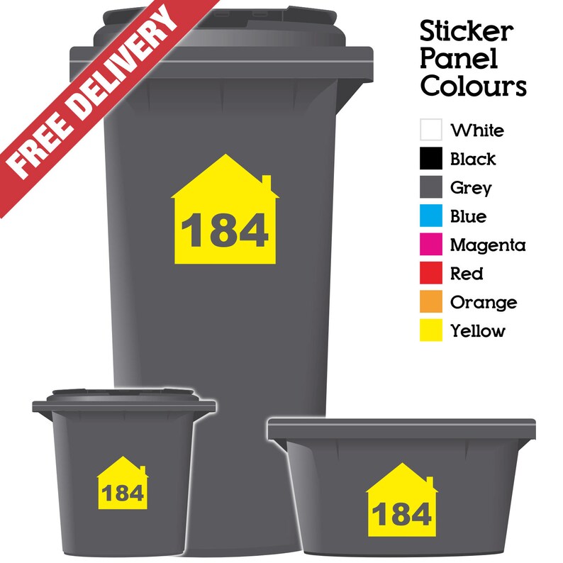 Wheelie Bin Sticker Numbers House Style Etsy UK