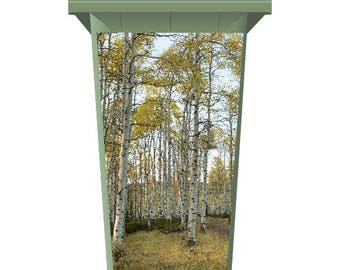 Birch Trees in A Forest Wheelie Bin Sticker Panel