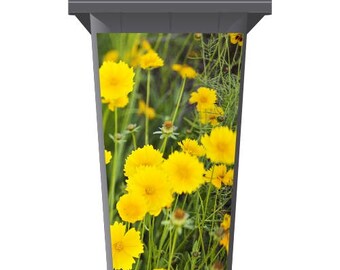 Wild Yellow Flowers Wheelie Bin Sticker Panel