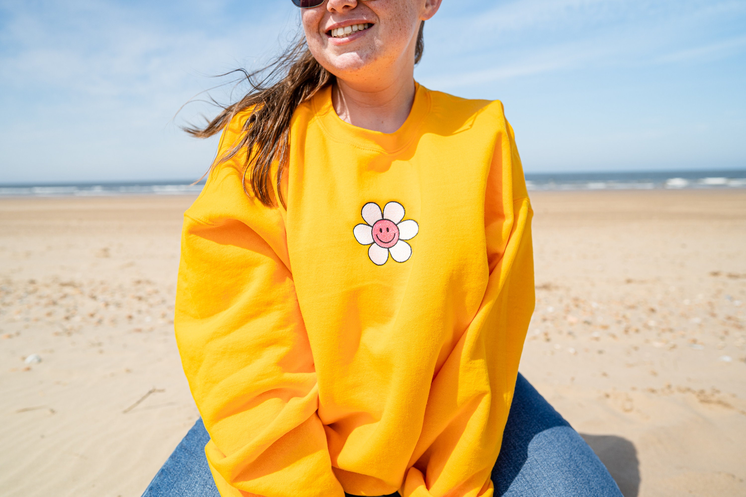 Yellow slogan jumper new arrivals