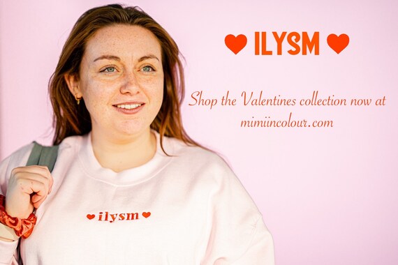 Ilysm Embroidered Sweatshirt I Love You so Much Hearts - Etsy