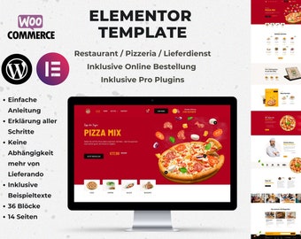 Elementor Template - Restaurant mit Lieferdienst