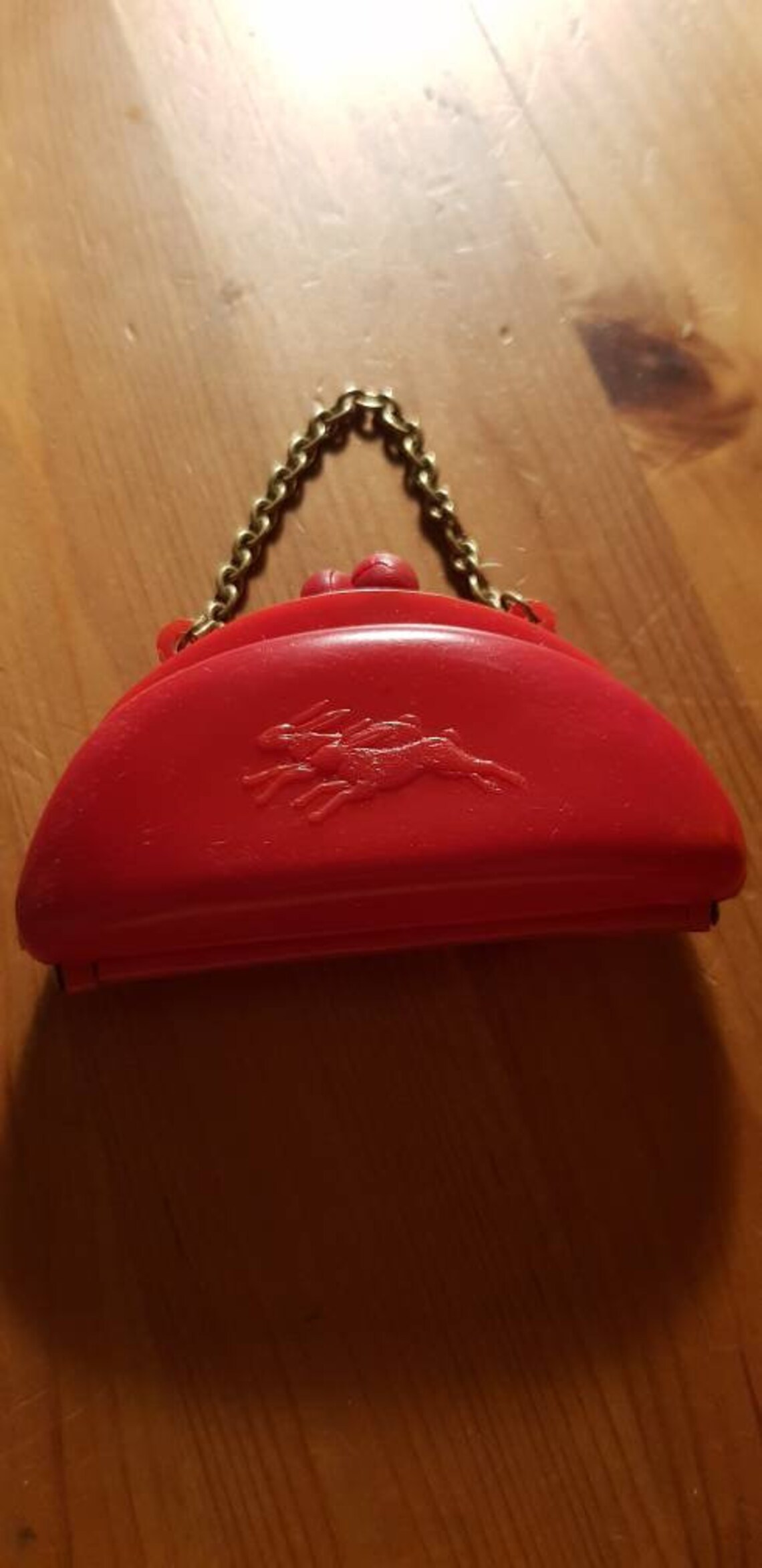 Vintage Mini Red Plastic Coin Purse With Chain and Two March Etsy