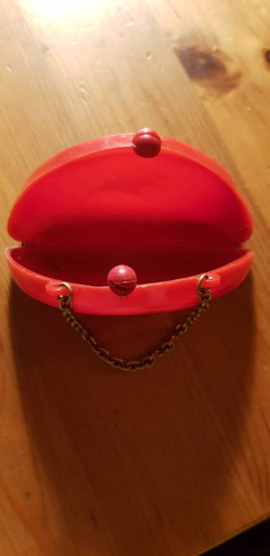 Vintage Mini Red Plastic Coin Purse With Chain and Two March Etsy