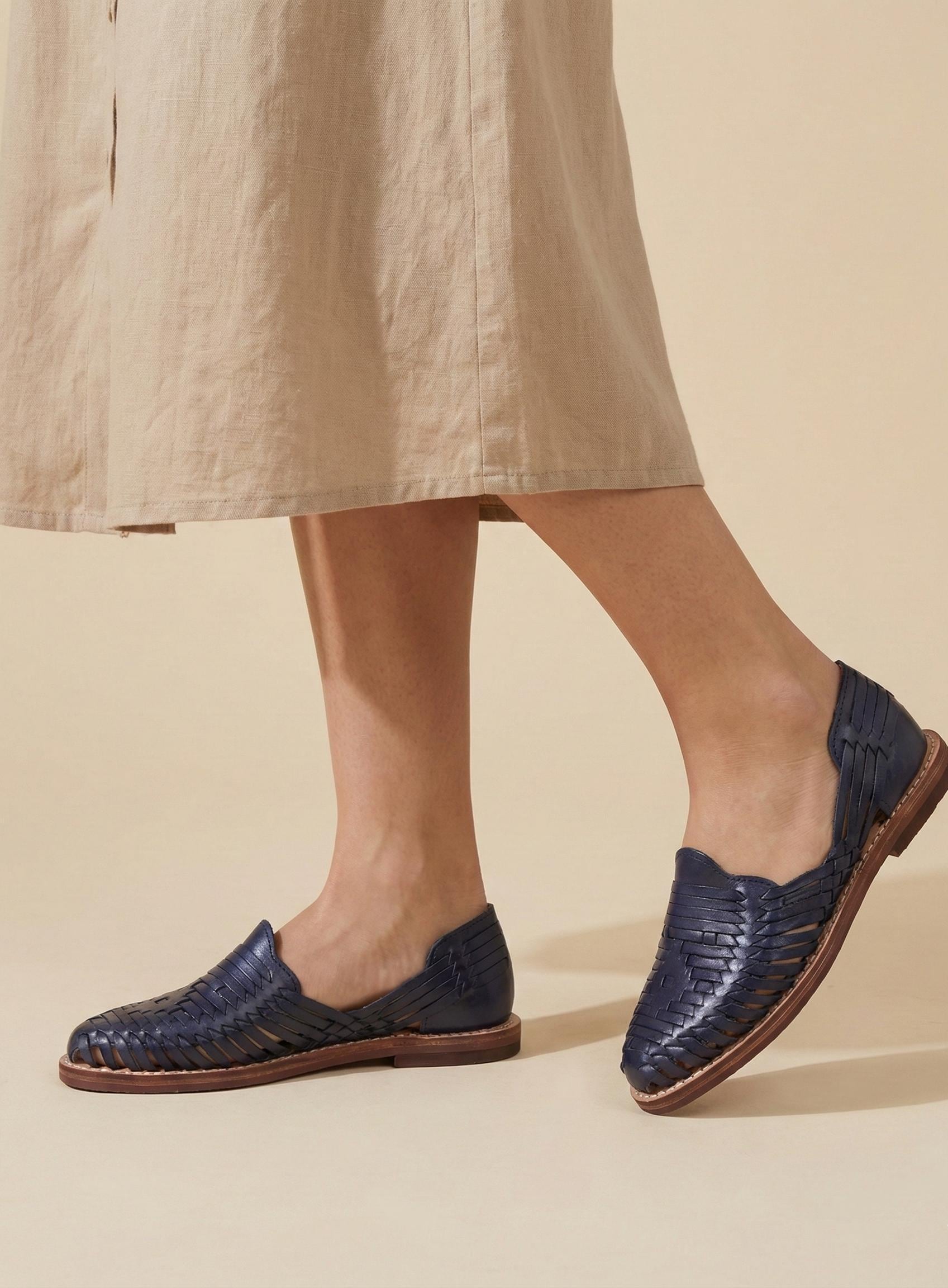 Navy Leather Sandals - Etsy