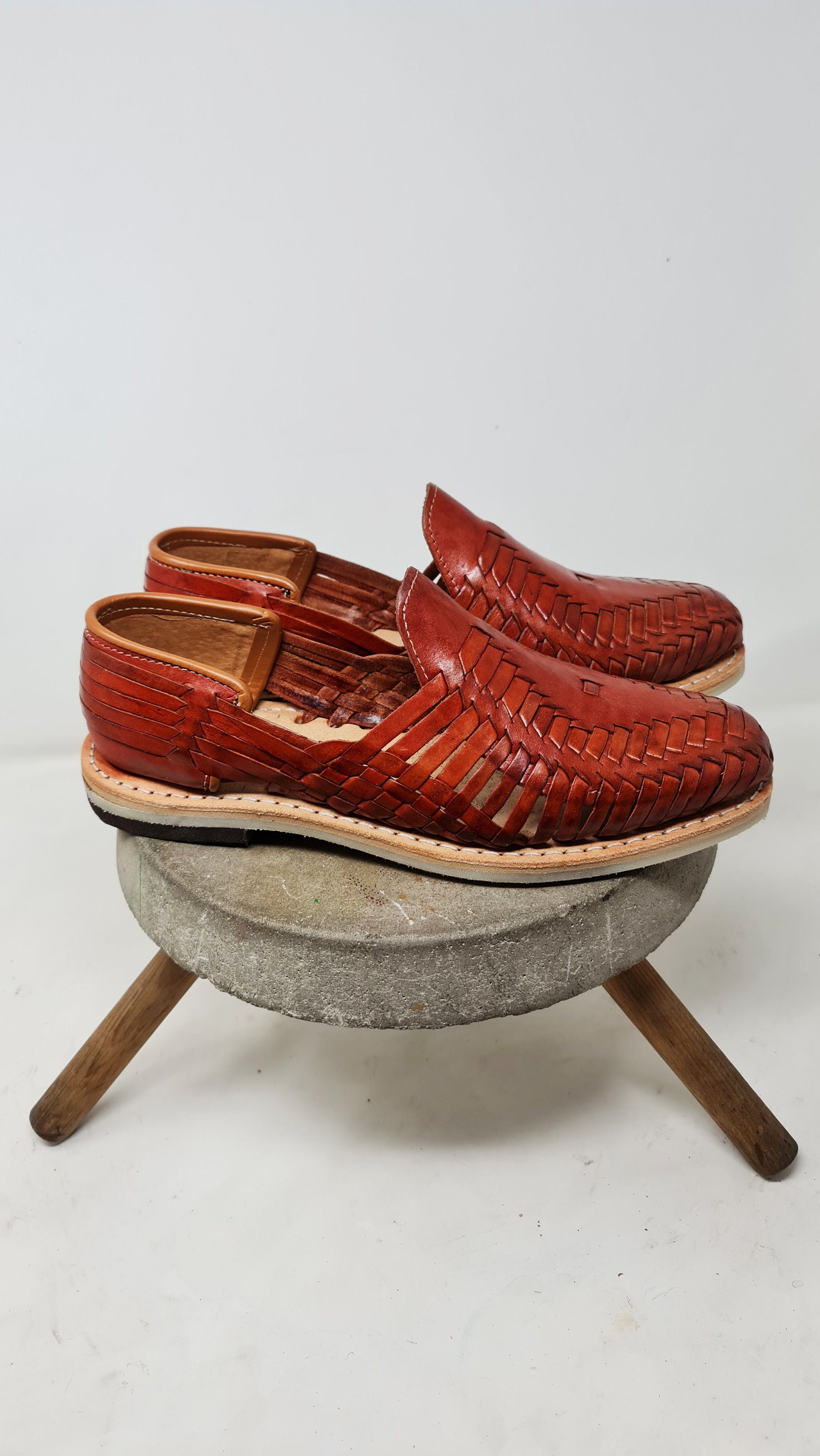 Closed Toe Huaraches for Men in Brown, Artisan Footwear 
